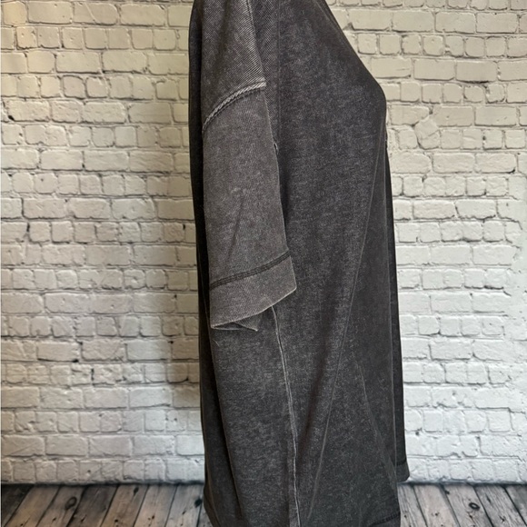 Three Bird Nest Charcoal Shirt Dress - Picture 3 of 3